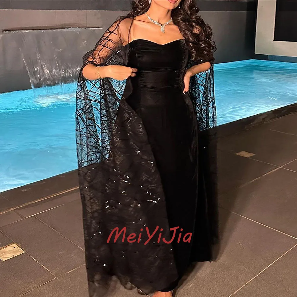 Meiyijia  Evening Dress Saudi  Sleeveless Elegant Satin Scoop Neckline  Arabia  Sexy Evening Birthday Club Outfits Summer 2024