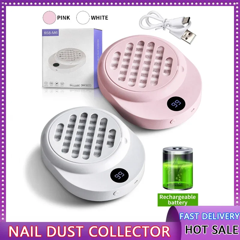 

Mini Battery-powered Nail Art Vacuum Cleaner Brushless Silent Mini Dust Filter Grinding and Nail Removal Dust Collector