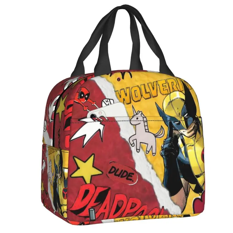 

Custom Wolverine Classical Film Insulated Lunch Tote Bag for Women Cool Superhero Portable Cooler Thermal Bento Box School