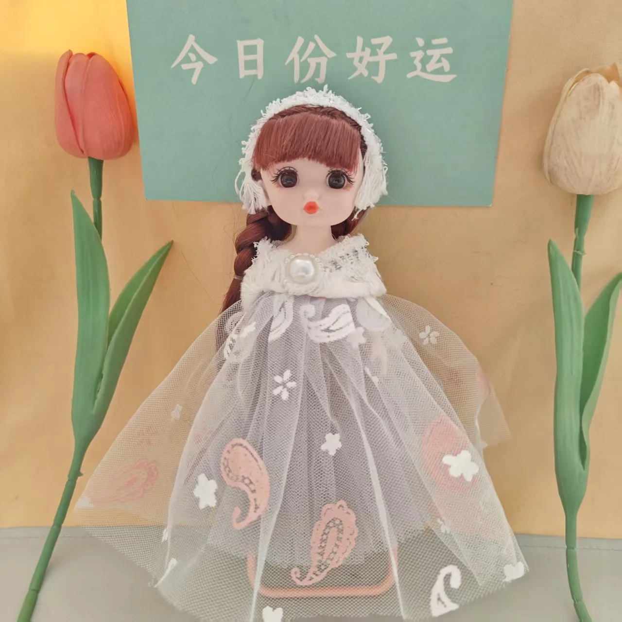 1/8 Kawaii Maruko Mädchen Prinzessin Puppe Spielzeug 17 cm BJD Puppe Gelenke Bewegliche Mode Kleid Kinder Spielen Haus Dress up Spielzeug Geschenk
