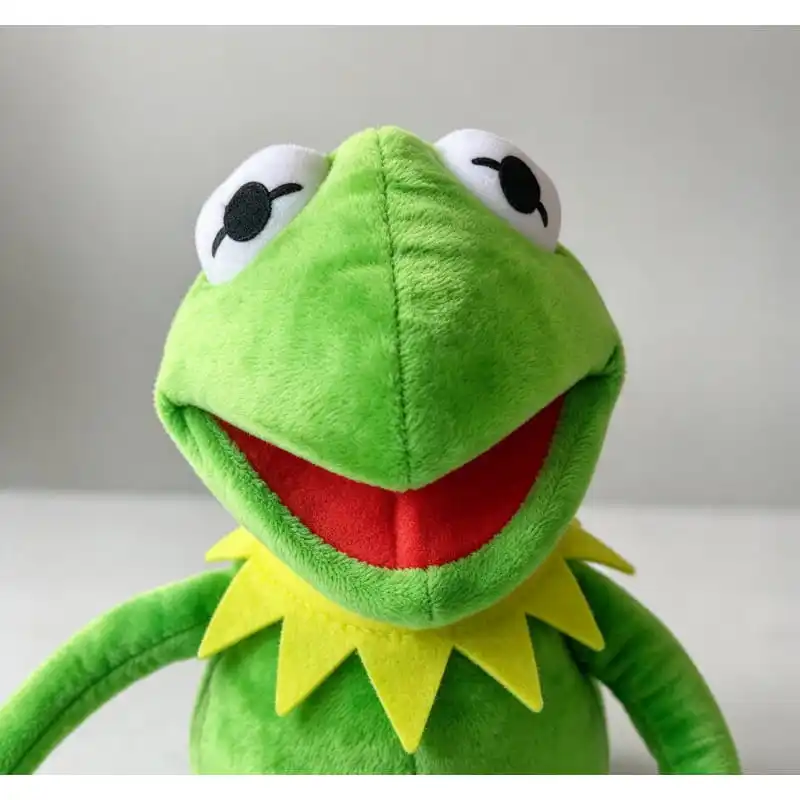Green Kermit Frog Hand Puppet Plush Doll, Soft Stuffed Cartoon Hand Puppet Toy, Interactive Performance Stage Prop