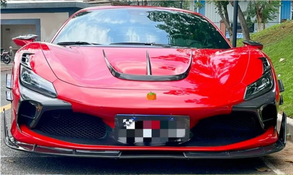 

Suitable for Ferrari F8 Modified M Model Carbon Fiber Front Lip Diffuser Body Kit Bumper Lower Lip