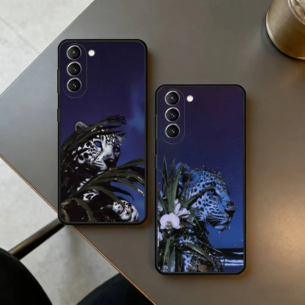Fashion Leopard Print  Phone Case For Samsung S26,S25,S24,S23,S22,S21,S30,Ultra,Plus,Fe,Lite,Note,10,Black Cover