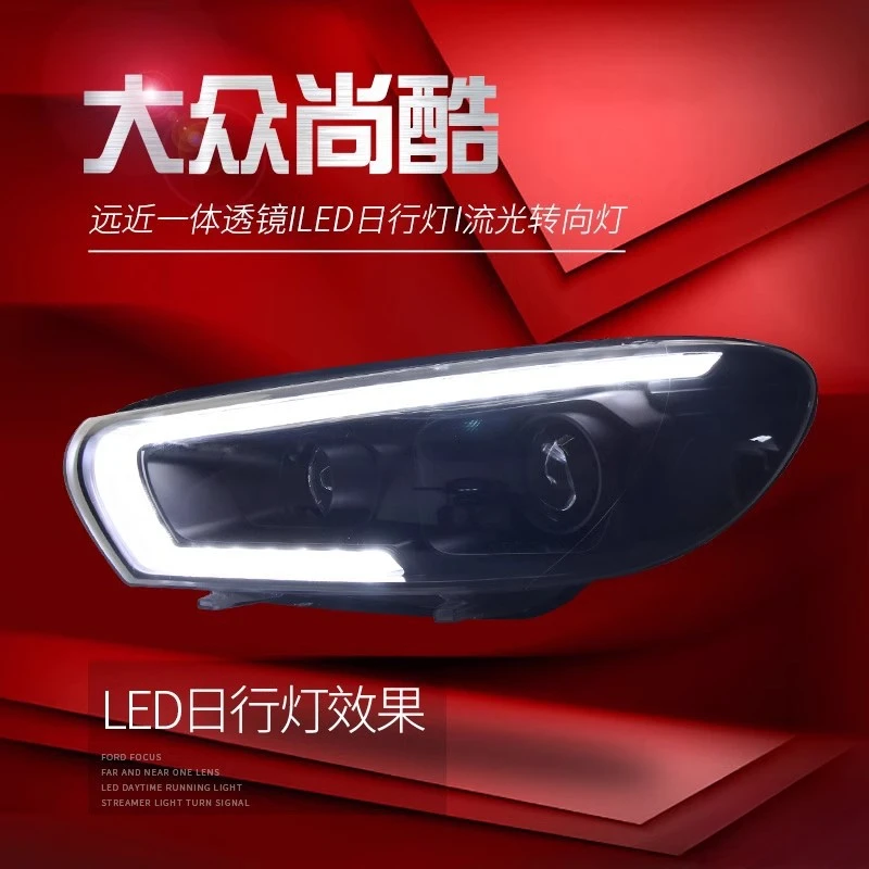 

Suitable for 09-17 Volkswagen Scirocco Headlight Assembly Modified LED Daytime Running Lights Flowing Turn Signal Xenon Headligh
