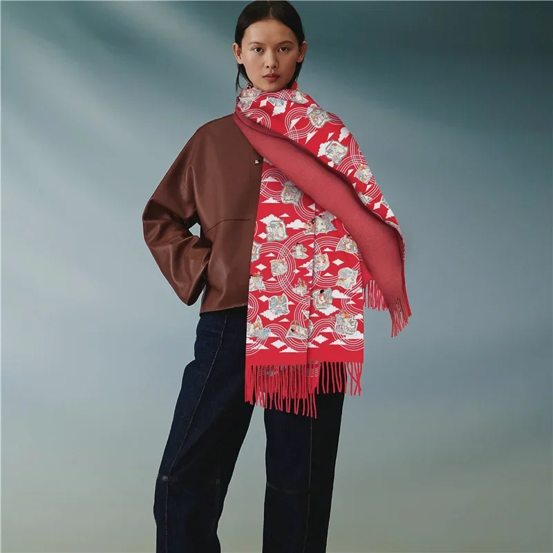 

Chinese style mythical air-conditioned room shawl with summer office nap imitation cashmere tassel