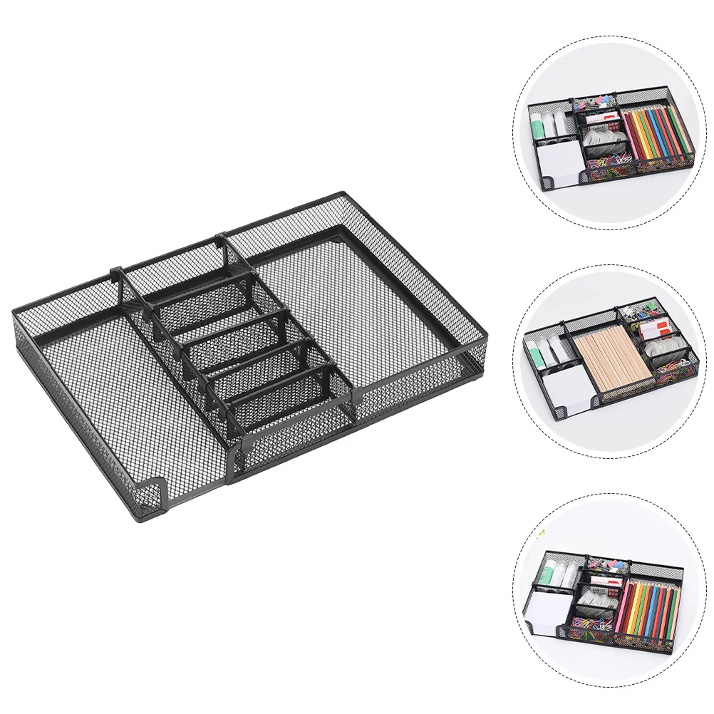 

DIY Office Storage Tray Iron Metal Multi Compartment Desk Organizer Tray for Stationery Makeup Organizer