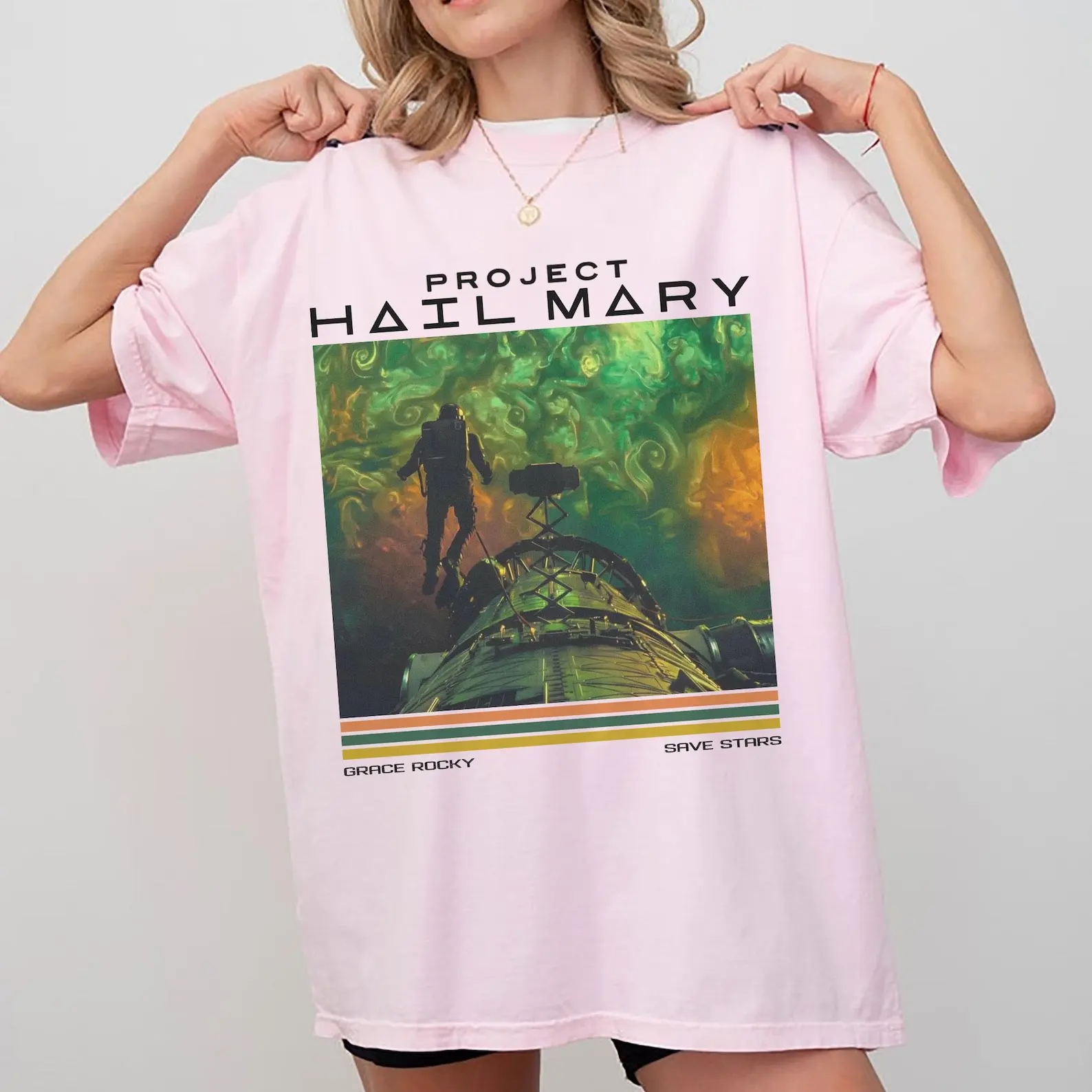 Project Hail Mary Spacecotton Shirt, Grace Rocky Save Stars, Andy Weir Fan Gift, Sci-Fi Book Lover Tee - view 5