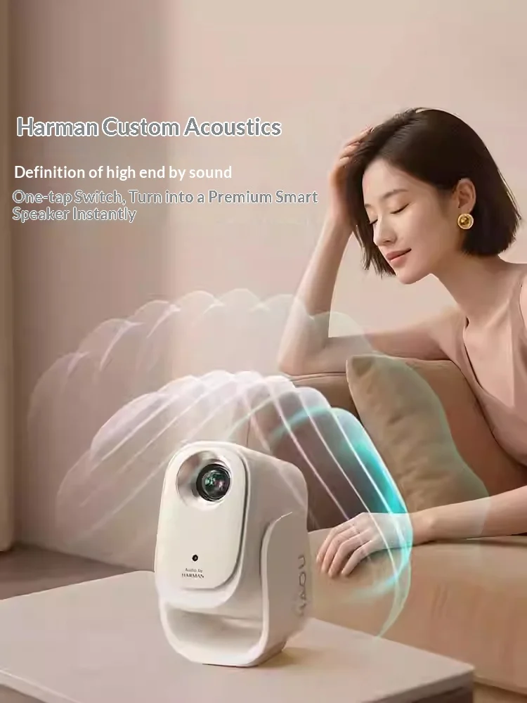 HAQU Q1ProMax Projector 1080P 650CVIA Wall Color Adaptation 3000：1 FOFO Contrast Projectors Intelligent Obstacle Avoidance