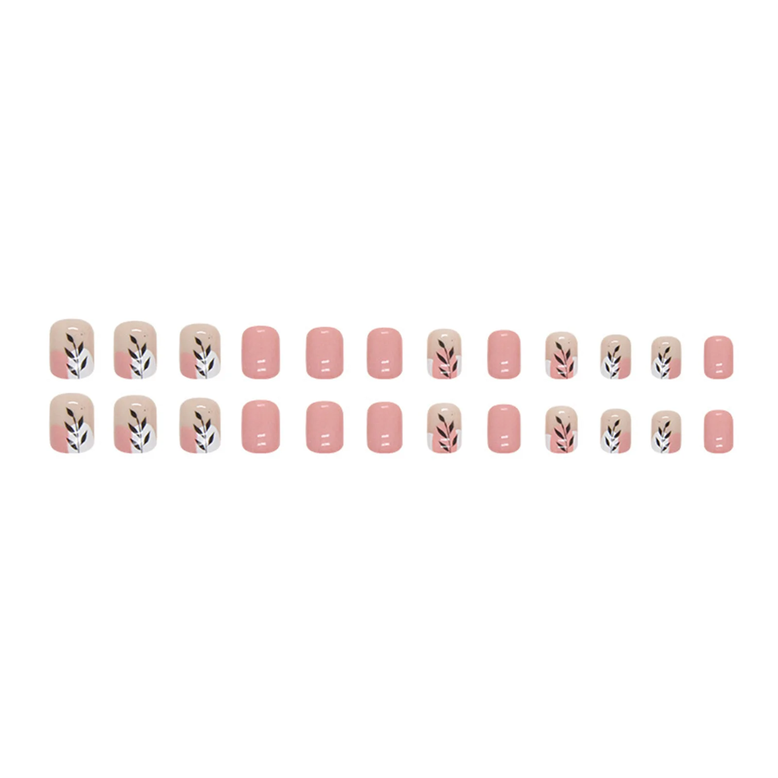 Pink Short Square Press-on Nails Unique Trendy Pattern & Color Fingernails for Daily Lives Everyday Use