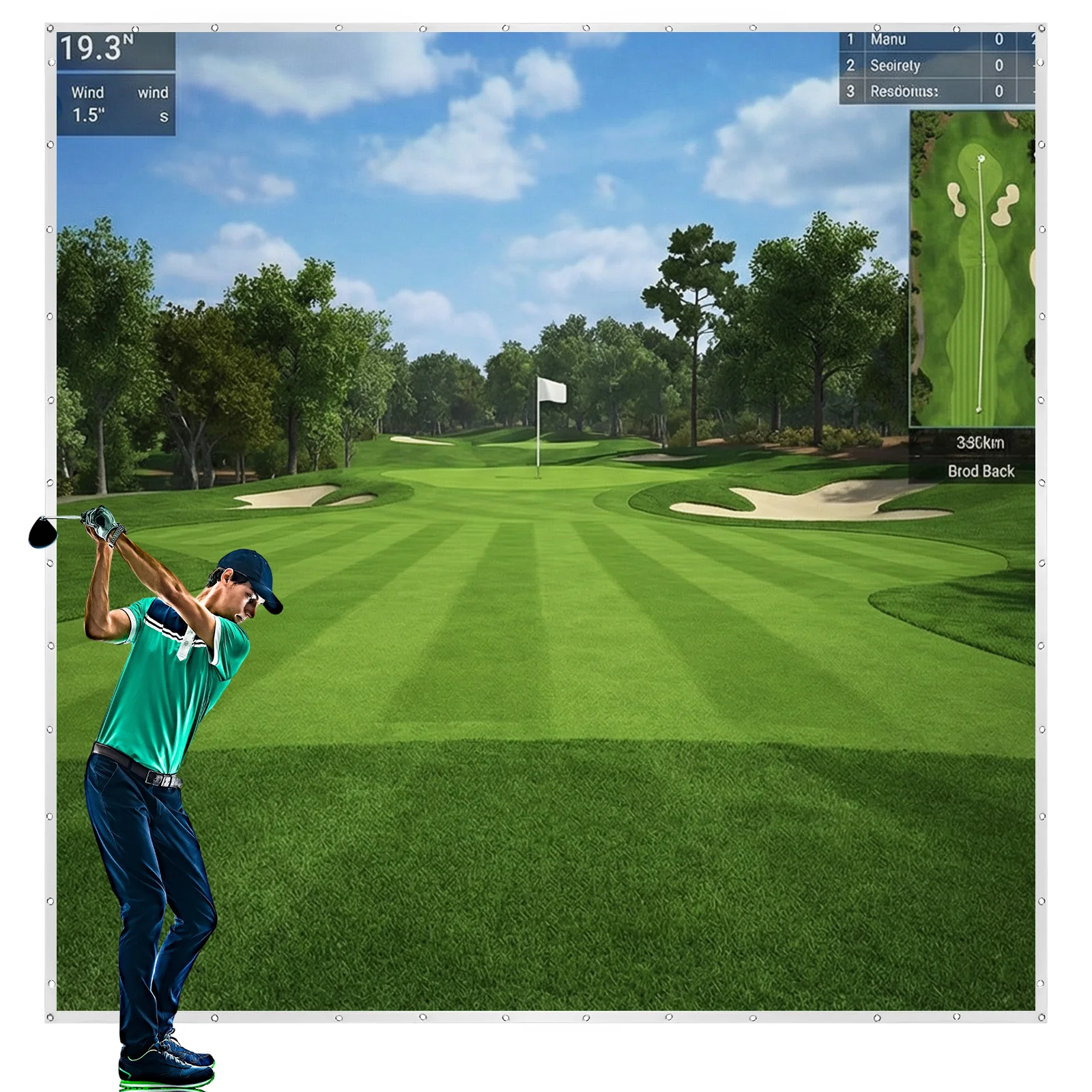 

Износостойкий ультрапрозрачный экран для гольф-симулятора для тренировок в помещении/на улице