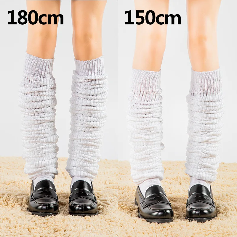 Calcetines holgados para mujeres y niñas, botas Slouch, accesorios de uniforme JK, calentadores de piernas, Cosplay, blanco y negro