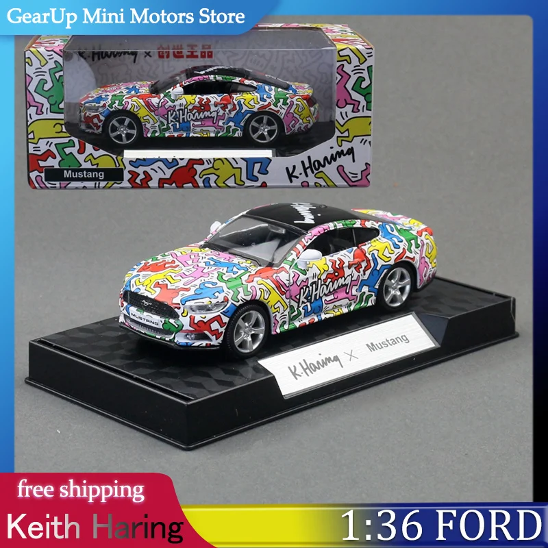 

Keith Haring 1:36 Alloy Toy Car Models Bentley Toyota Ford Artist Collab Diecast Models Colorful Toy Cars for Kids Collectors