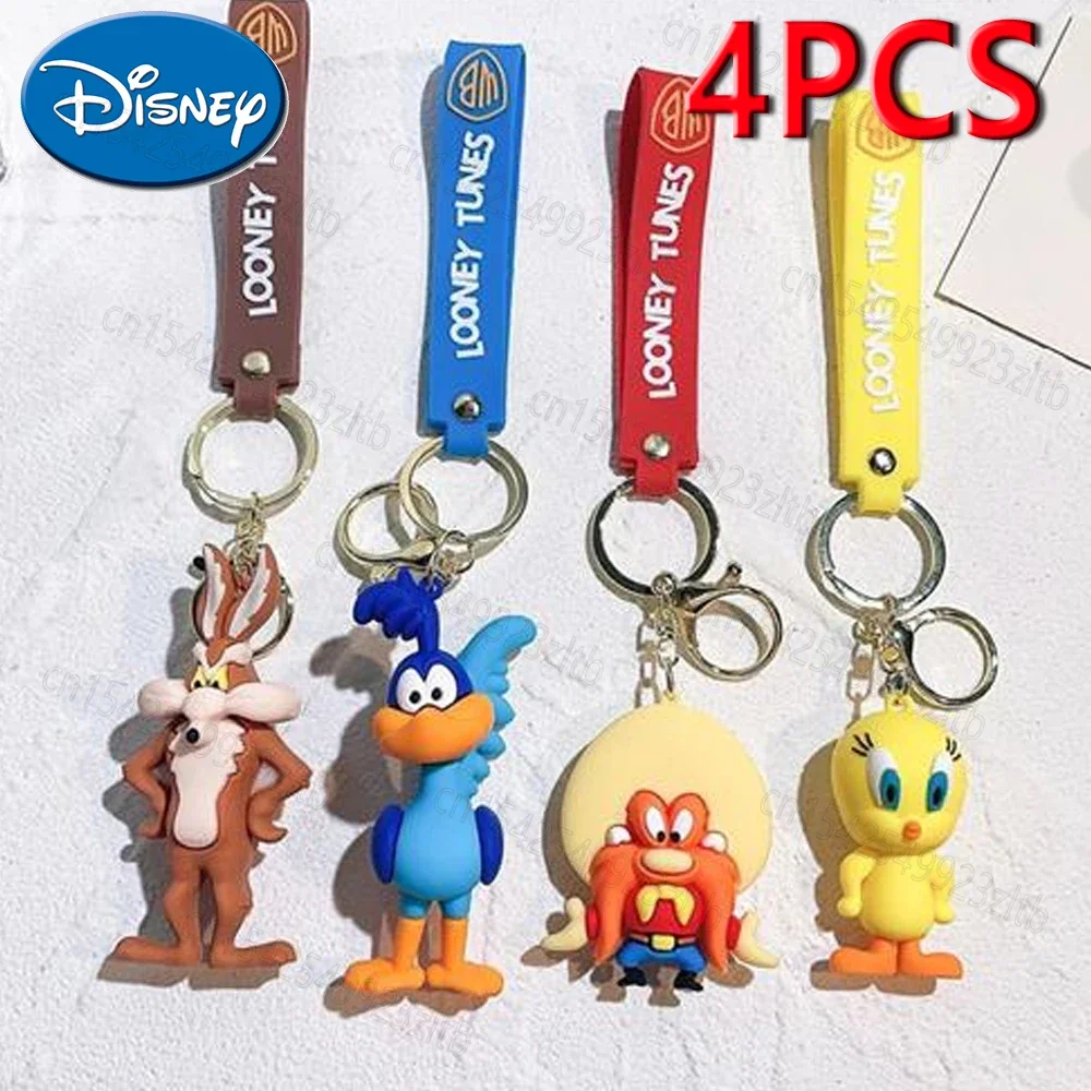 Disney Anime Figure Yosemite Sam Roadrunner Coyote Lola Bunny PVC Doll Keychain Bag Keyring Accessories Kids Toys Birthday Gifts