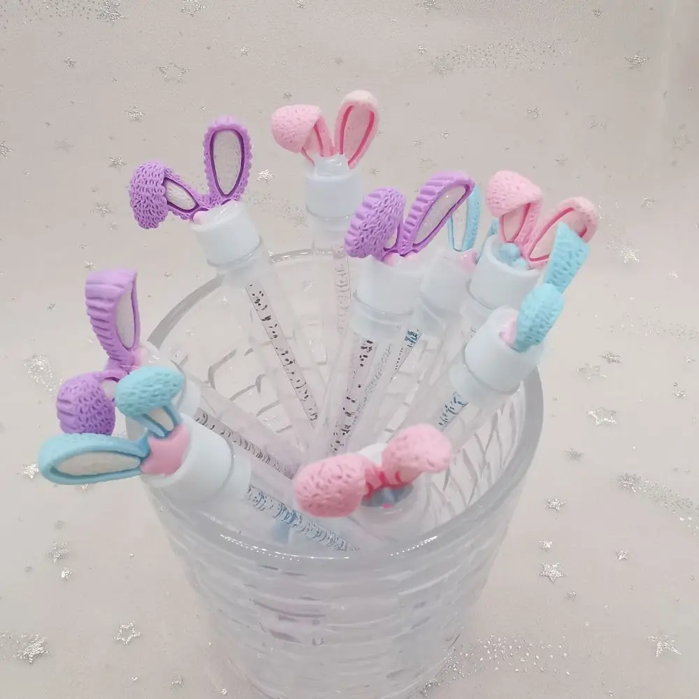 Round Comb Teeth Rabbit Ears Mascara Brush Clear Creative Tube Eyelash Brush Multicolor Dust-proof Glitter Mascara Wand