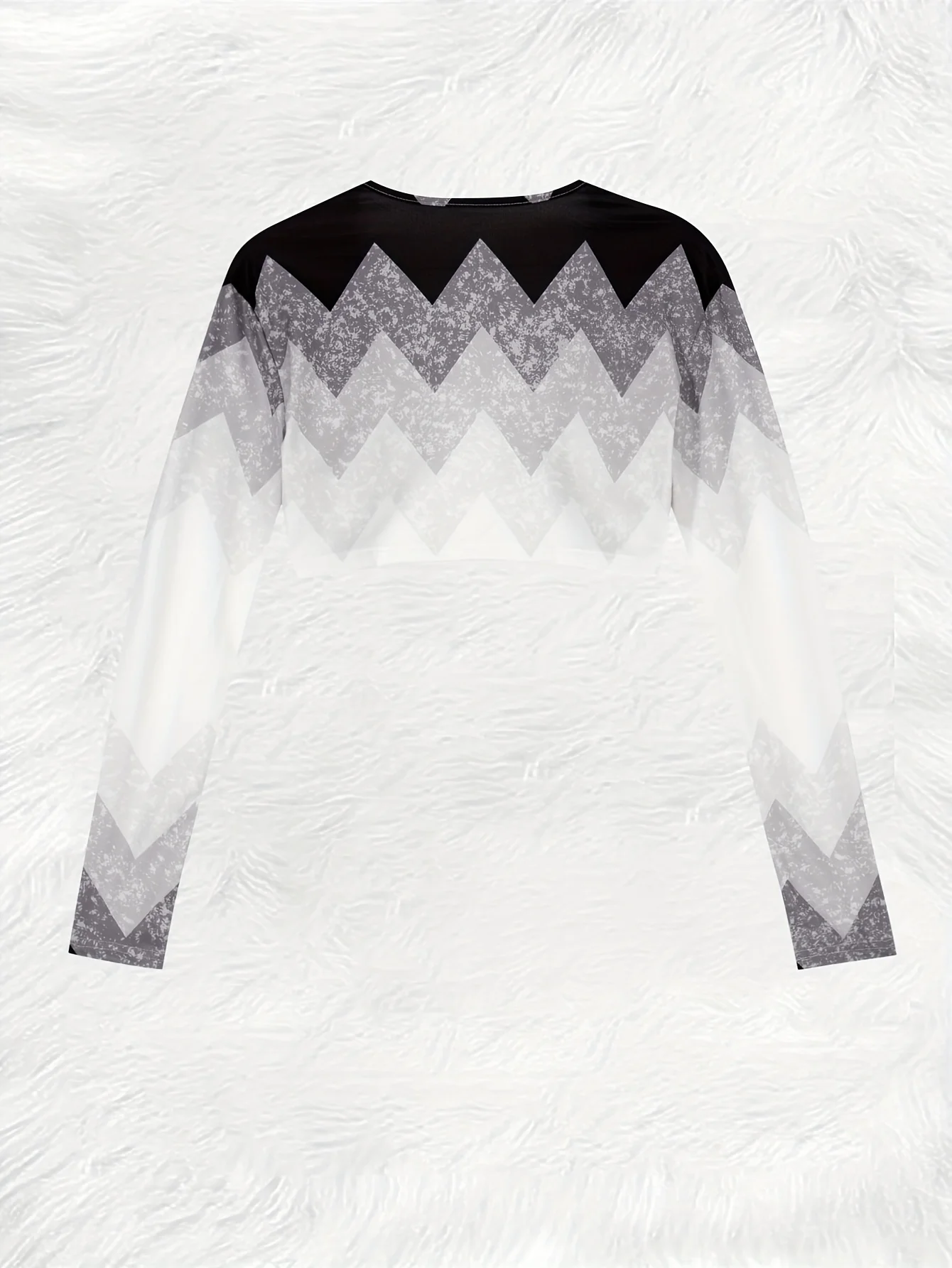 Printed Design Casual Style Geometric Zigzag Pattern Print Design Women's Cardigan