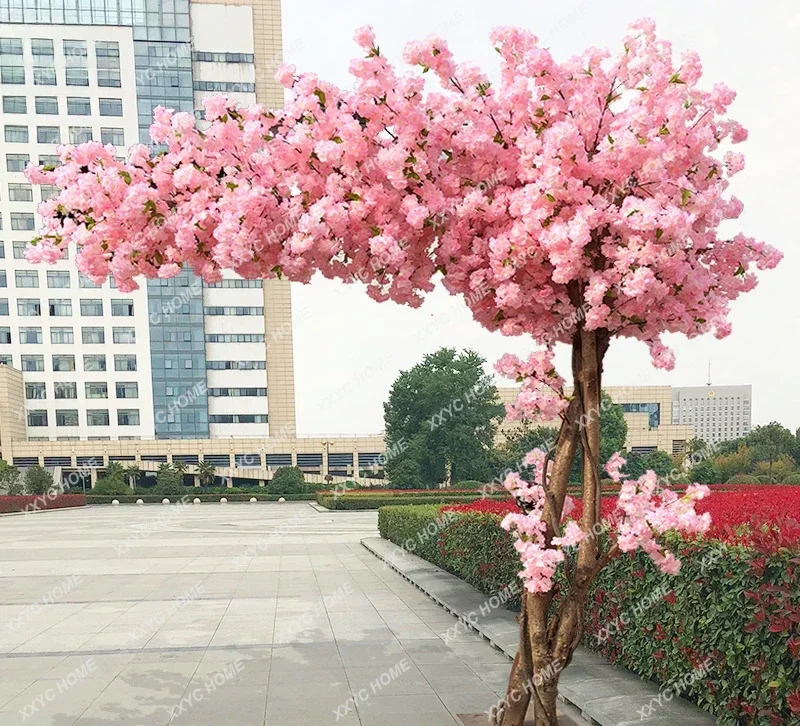 

Multi-layer encryption cherry blossom tree simulation peach blossom wedding silk flower studio fake cherry tree decorative arch