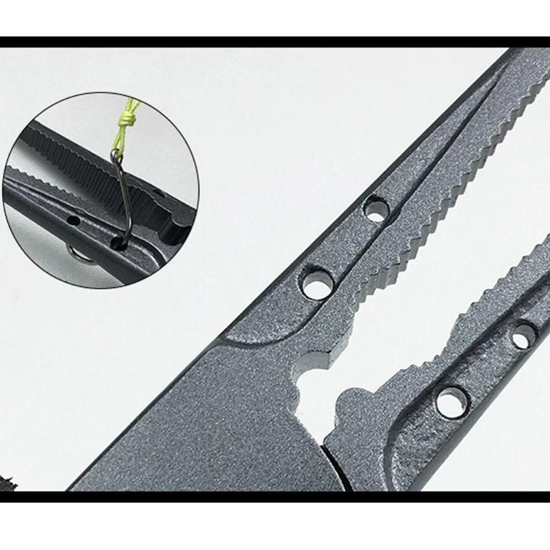 M5TC Stainless Steel Fishing Plier Clamp Split Ring Opener Braid Line Cutter Tools