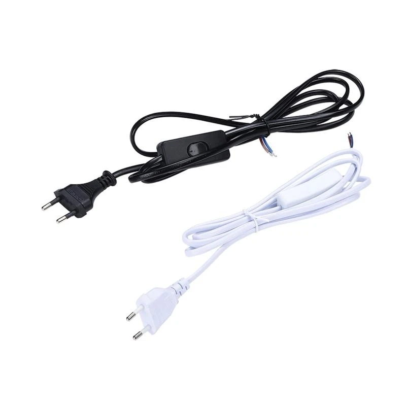 1.8M EU Plug 220V Electricity Wire LED Switch Cable Light  Lamp Line Controller for Desk Table Lamp Power Cord