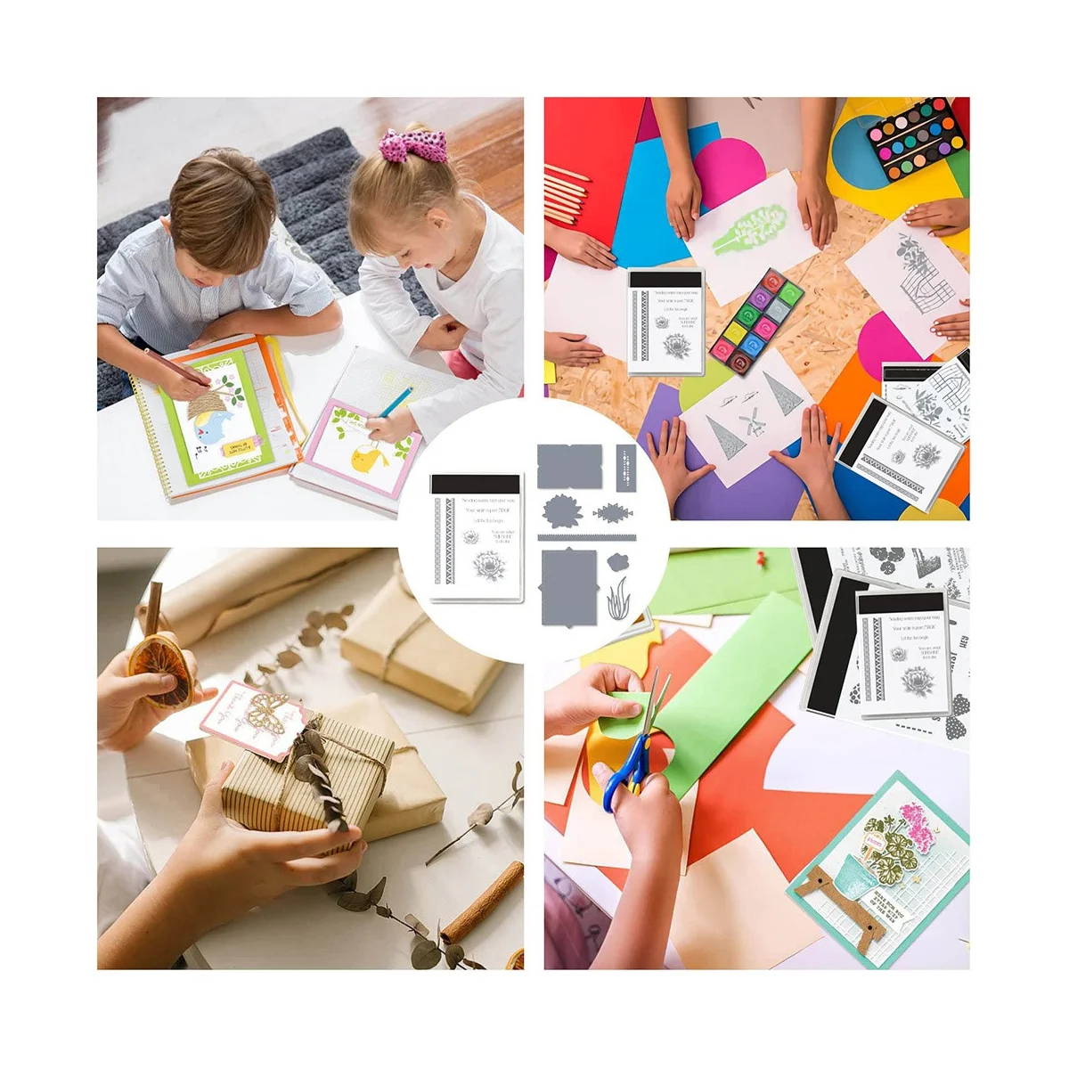 Sellos y troqueles para fabricación de tarjetas, tarjetas de estampado de silicona para manualidades y manualidades de álbum de recortes DIY, decoración de sellos para regalos (5577)