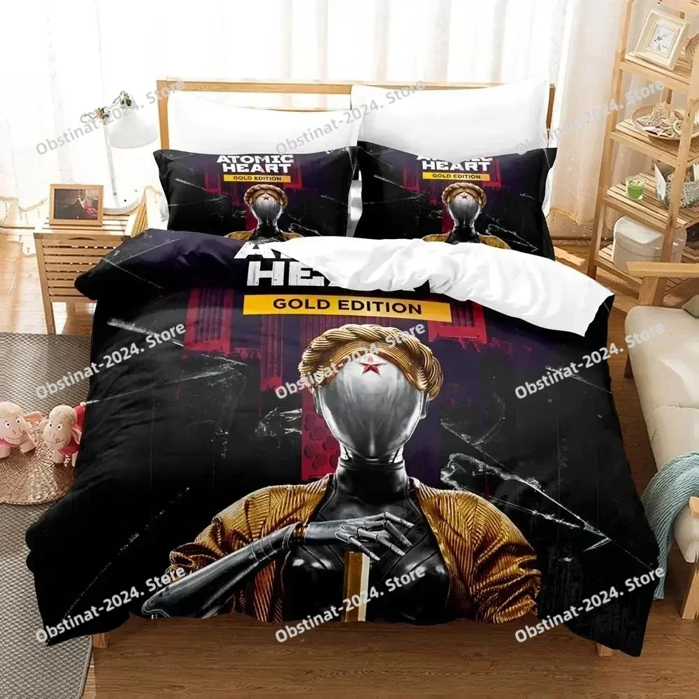 Top Game Atomic Heart Bedding Set Printed single Comforter Quilt Bed Cover Duvet Cover Pillow Case 3 Pieces Sets Kids Adult Size