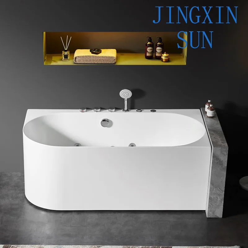 Hot Sale Modern Design Freestanding Bath Tub White Bathroom Deep Soaking Whirlpool Acrylic Shower Bathtub