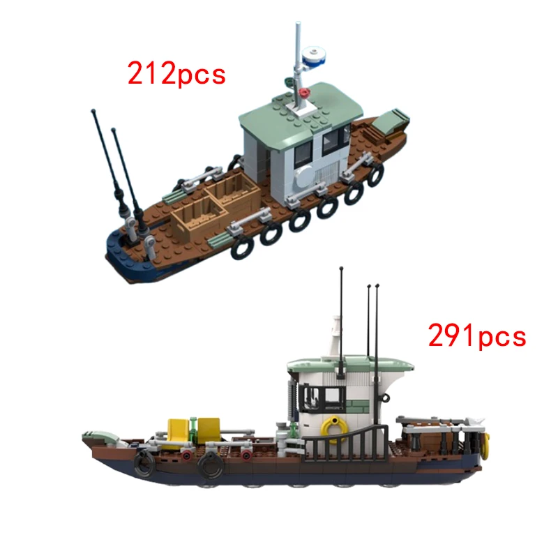 Spot MOC-100037 Sea Fishing Boat 29137 Small Particle Assembled Building Block Model Toy Gift Set