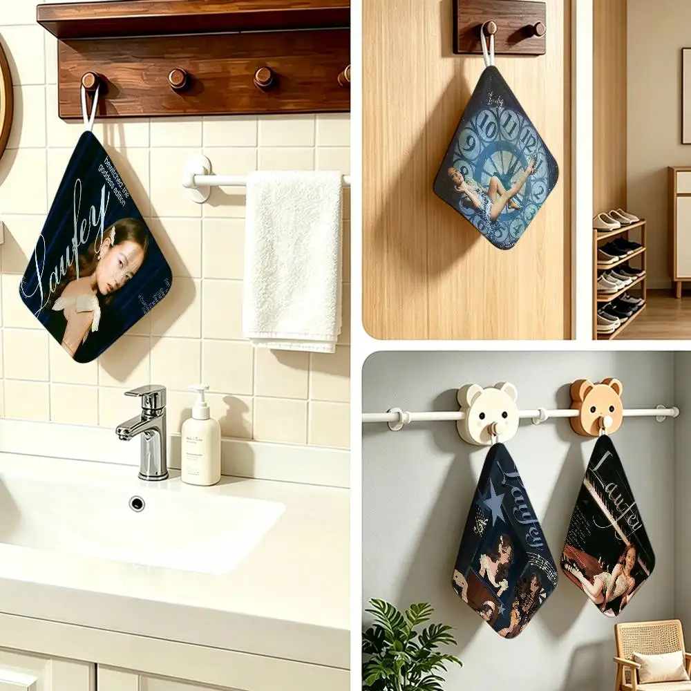 Singer L-Laufey   Anime Polyester Hanging Kitchen Hand Towel Durable Wear Resistant  Versatile Use Throughout Home