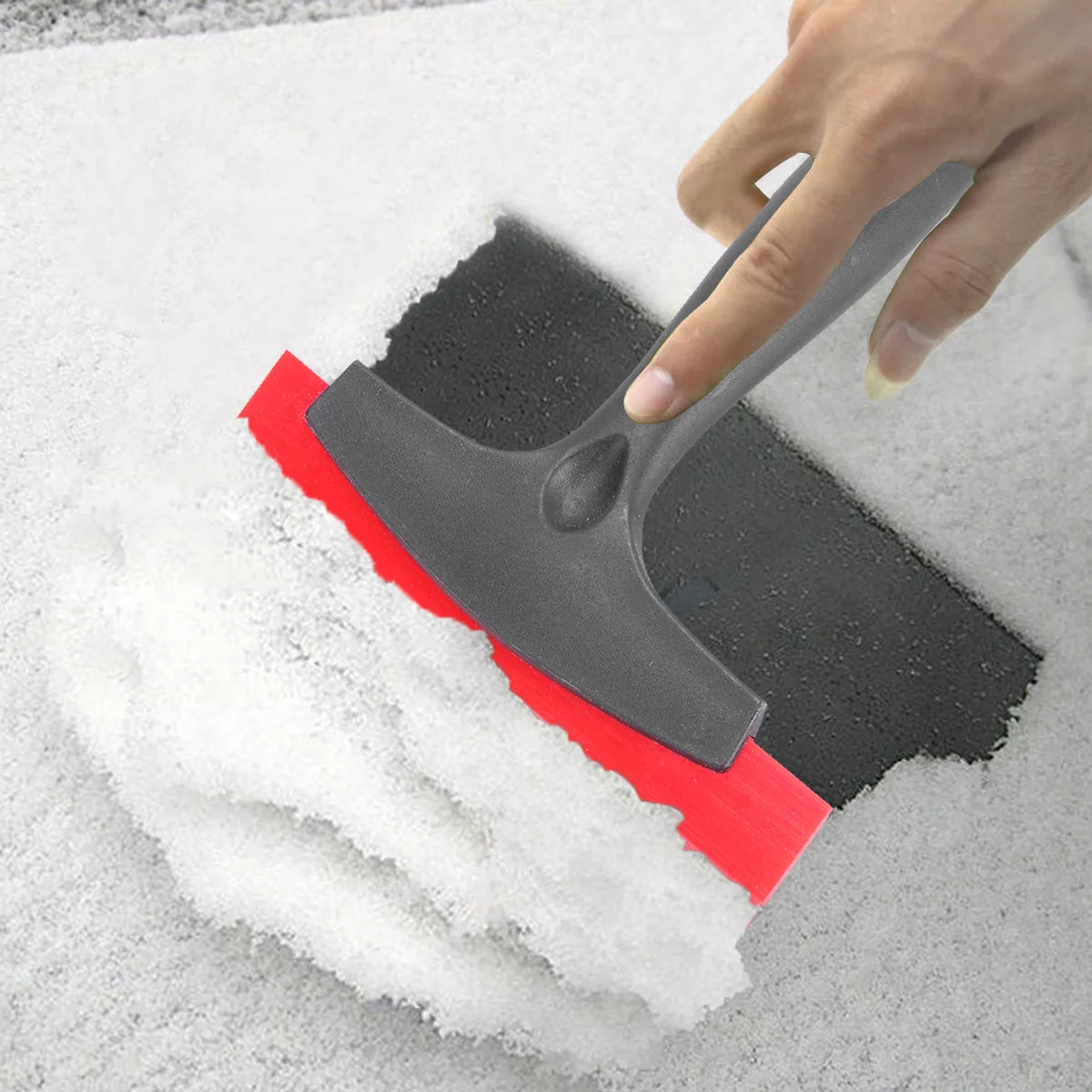 

2Pcs Snow Scraper Car Ice Shovel Plastic Non-Slip Handle Thick Durable Windshield Snow Cleaning Rubber Tool Red