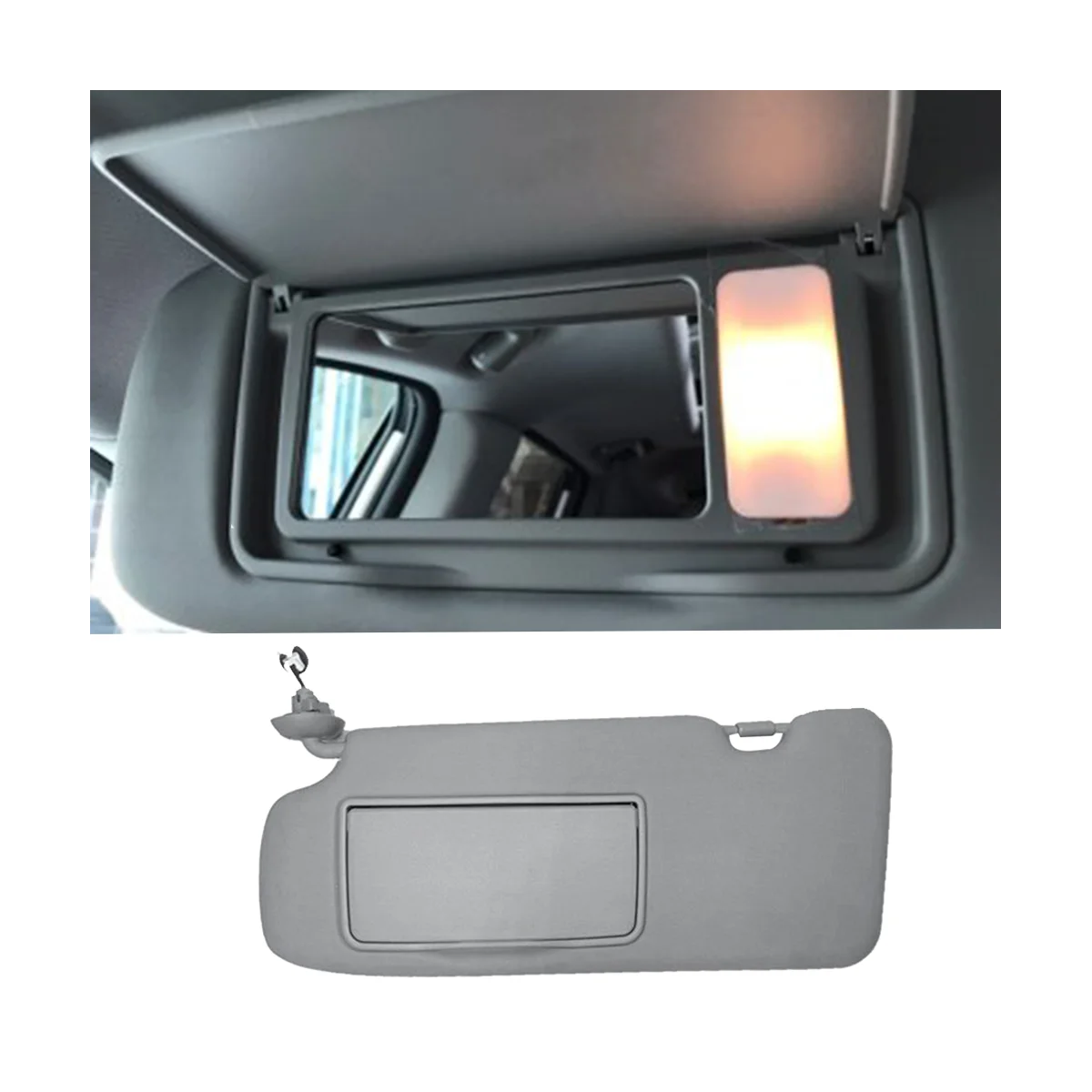 1Pair Grey Sun Visor Shade W/ Mirror Light 83280-TLY-H11ZB 83230-TLY-H11ZB for Honda CRV CR-V2017-2021 Car Sunshade