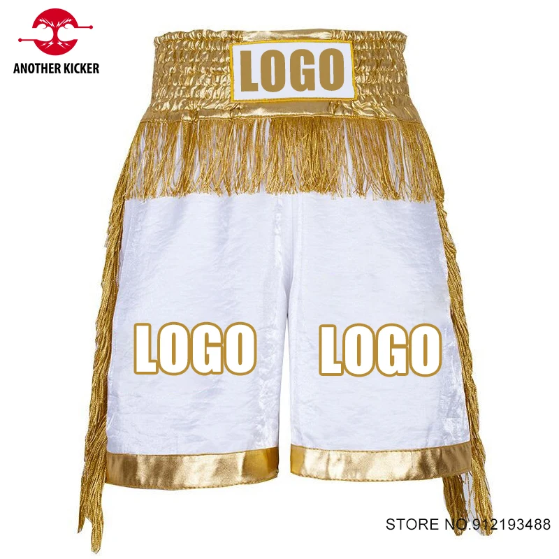 Boxing Shorts Custom Muay Thai Shorts Tassels Women Men Kids MMA Combat Martial Arts Clothing Customized Kickboxing Fight Pants