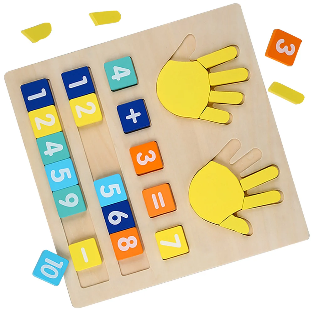 1Set Wooden Math Learning Addition Subtraction Educational Cognitive Number Counting Hand Eye Coordination Early Educational