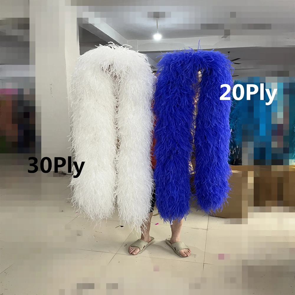 

1-30Ply Boa Luxury Ostrich Feathers boa Trims for Costume Party Clothing Sewing Accessory Colored Costume Craft Accessory