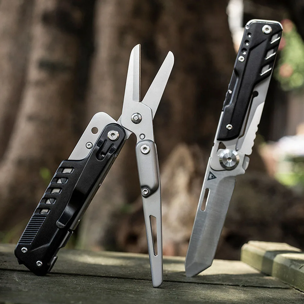 Outdoor Folding Travel Scissors EDC Camping Knife Portable Tactical Hunting Knives With Clip Mutitool Foldable Survival Cutter