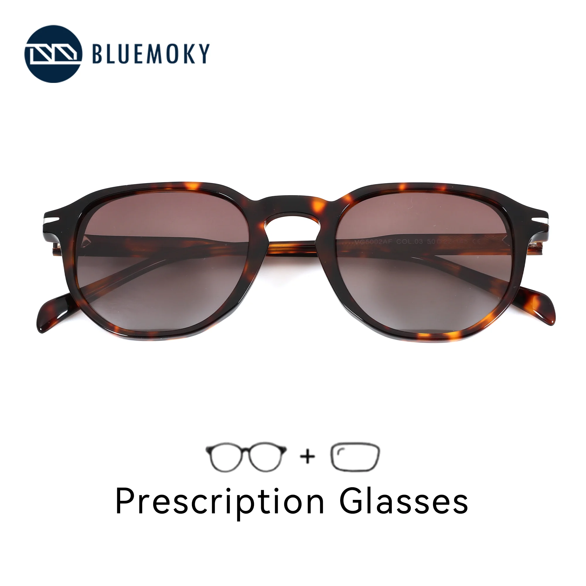 

BLUEMOKY S Size Square Acetate Polarized Prescription Sunglasses For Men Women UV400 MYopia Optical Sun Glasses For Driving