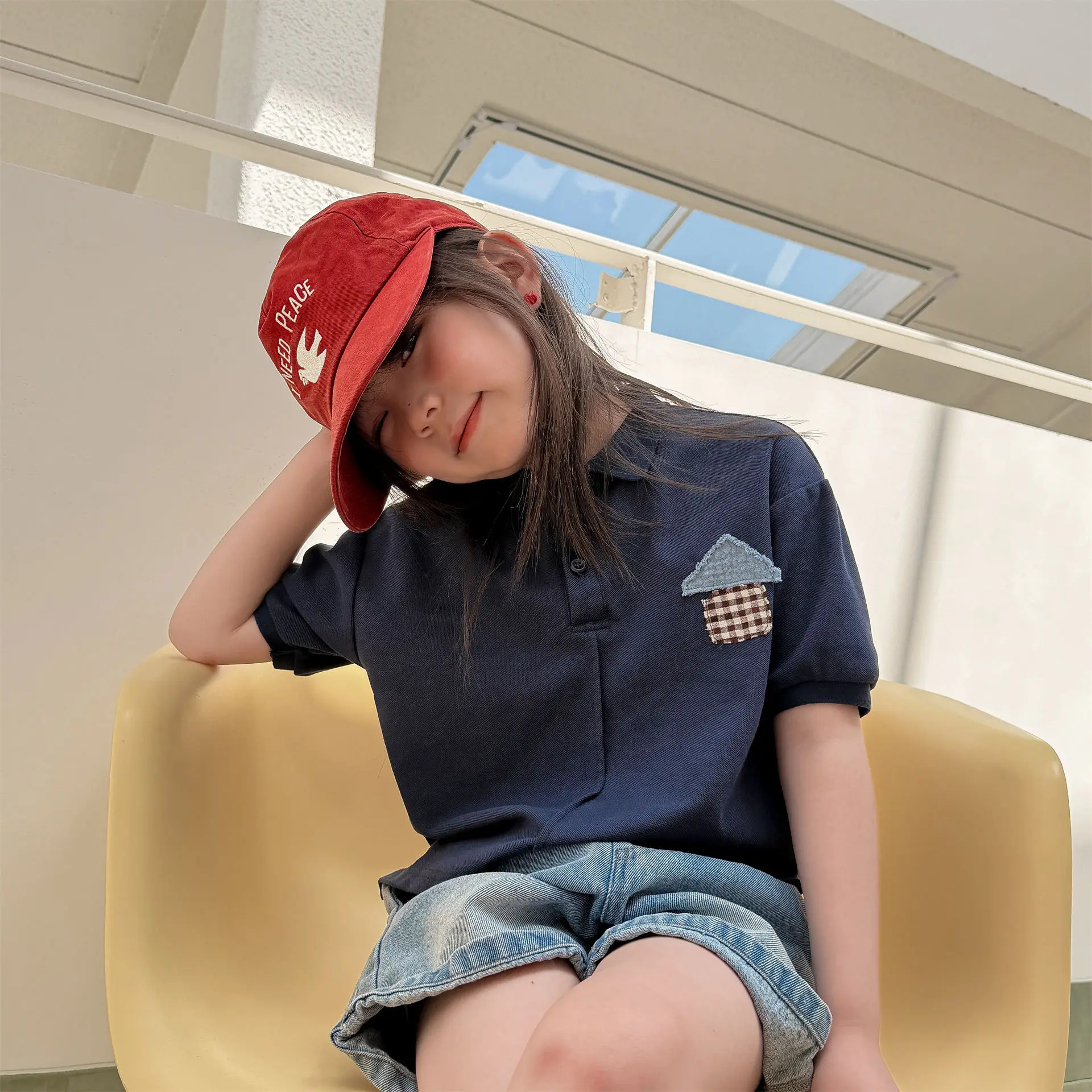 

2026 Summer New Children Short Sleeve T Shirts Cotton Boys Casual Polo Shirts Girls Cute Cartoon Lapel Tops Kids Clothes