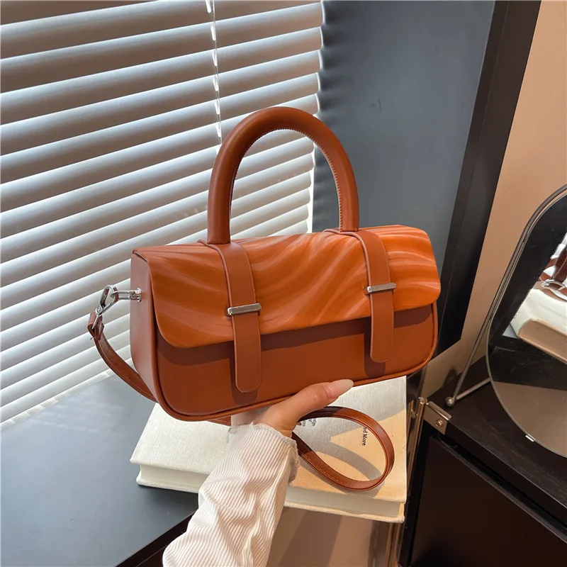 

Осень-зима 202, винтажная сумка через плечо, текстурированная сумка-мессенджер для женщин, квадратная сумка через плечо в стиле ретро, минималистичная сумка «день-ночь»