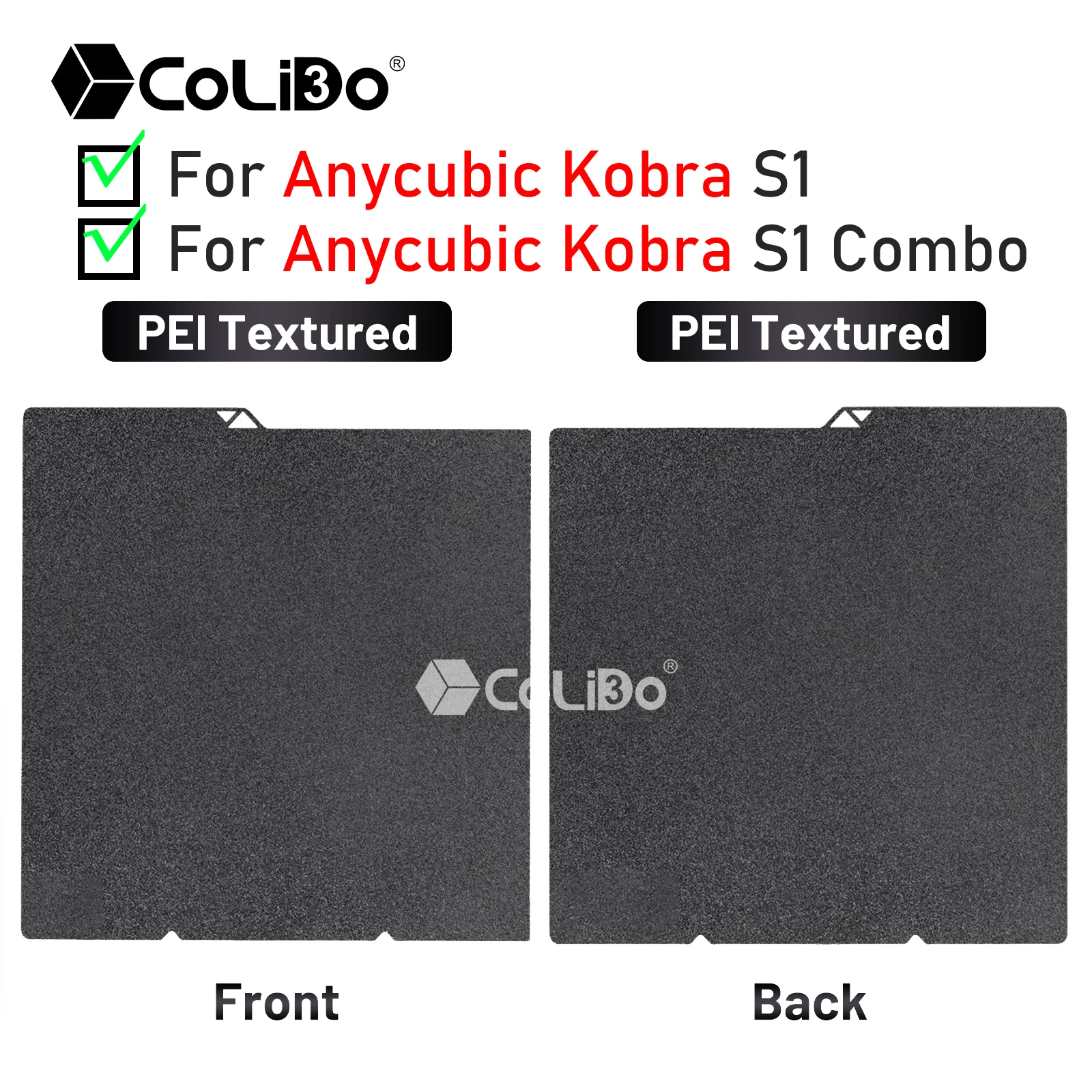

For Anycubic Kobra S1 build plate black textured pei Sheet 264x276 Double Sided Bed Plate For Anycubic Kobra S1 printer heatbed