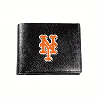 NY Mets Logo Baseball Team Stylish Graphic Design Wallet For Men Business Casual Elegant Simple Practical Quality Christmas Gift