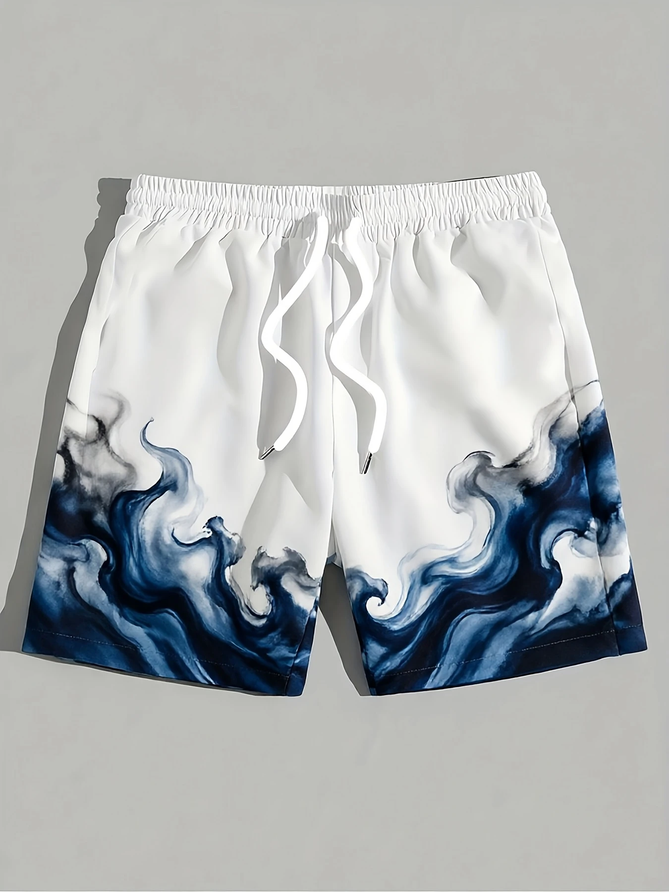 

Men's Flame Marble Swirl Print Drawstring Elastic Waist Casual Shorts Summer Beach Outdoor Streetwear Quick Dry Sport Bottoms
