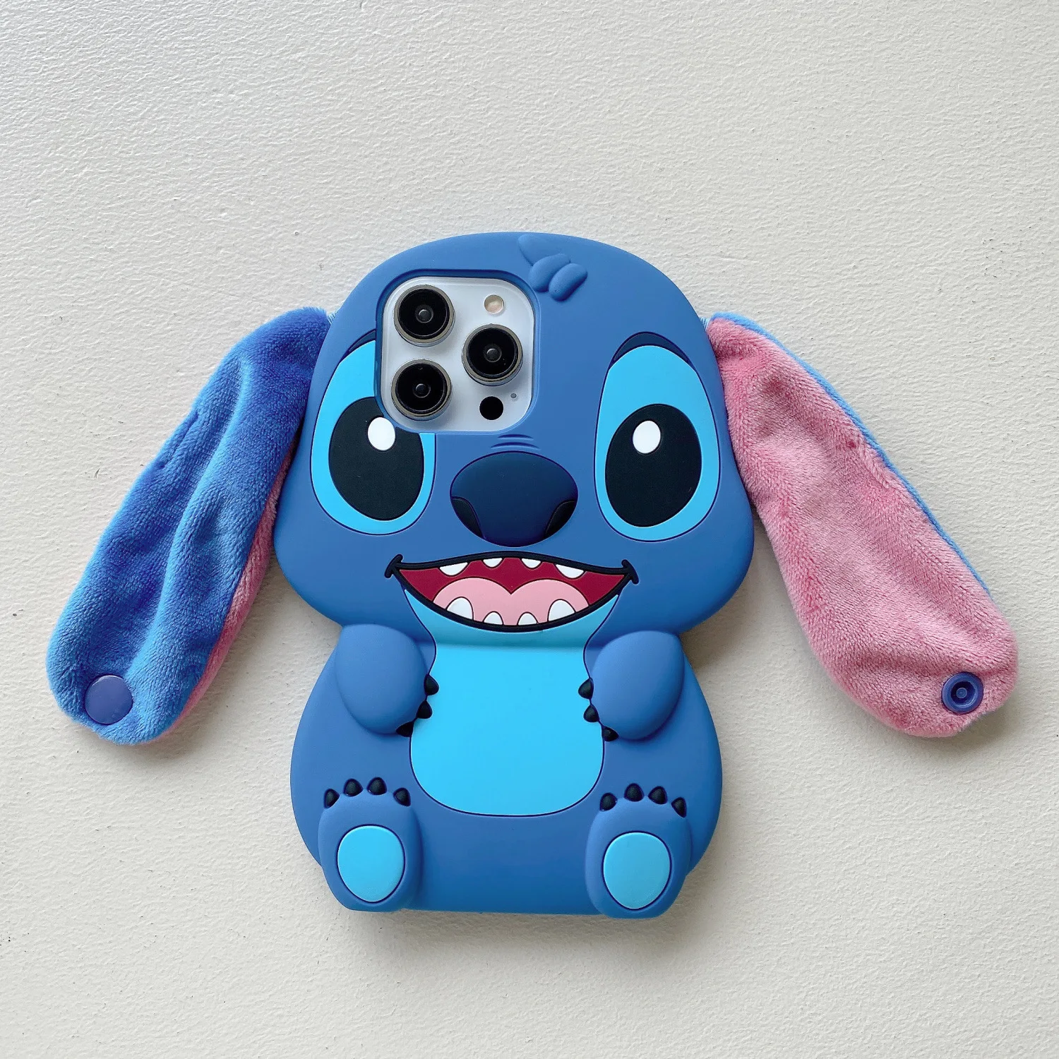 3D Three-dimensional Disney Stitch Silica gel Phone Case For iPhone 15 14 13 12 11 Pro Max 15Pro Anti-drop Soft Back Cover Funda