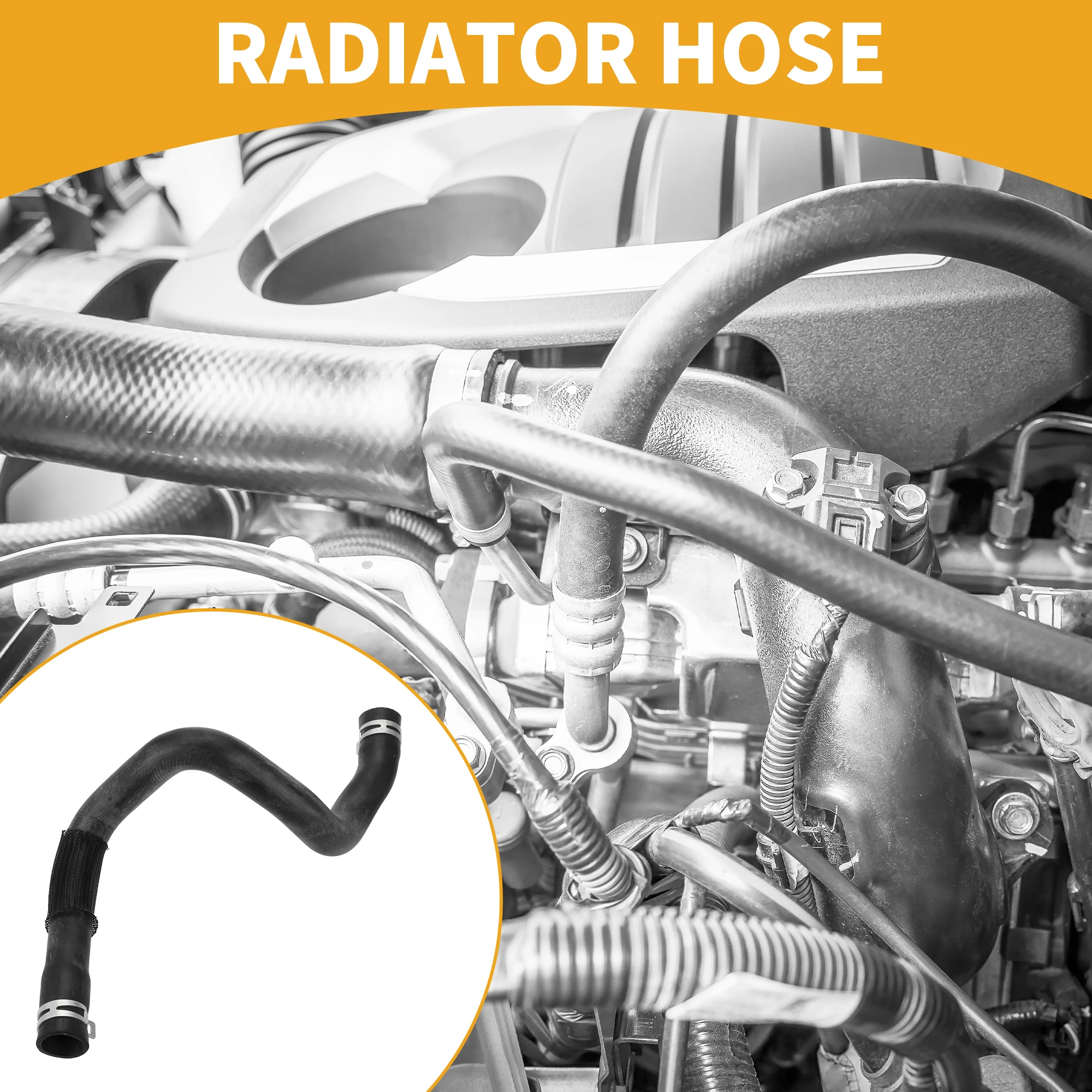 

UXCELL Radiator Hose No.CV618260VJ/CV618260VH Upper Coolant Water Hose Pipe for Ford Focus 2012-2022 Rubber Black Good Sealing