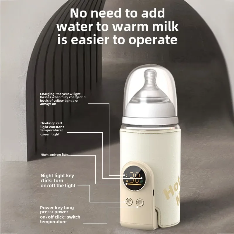USB Smart Temperature Control Baby Bottle Warmer Sleeve High Capacity Portable Multifunctional Feeding Bottle Warmer for Newborn