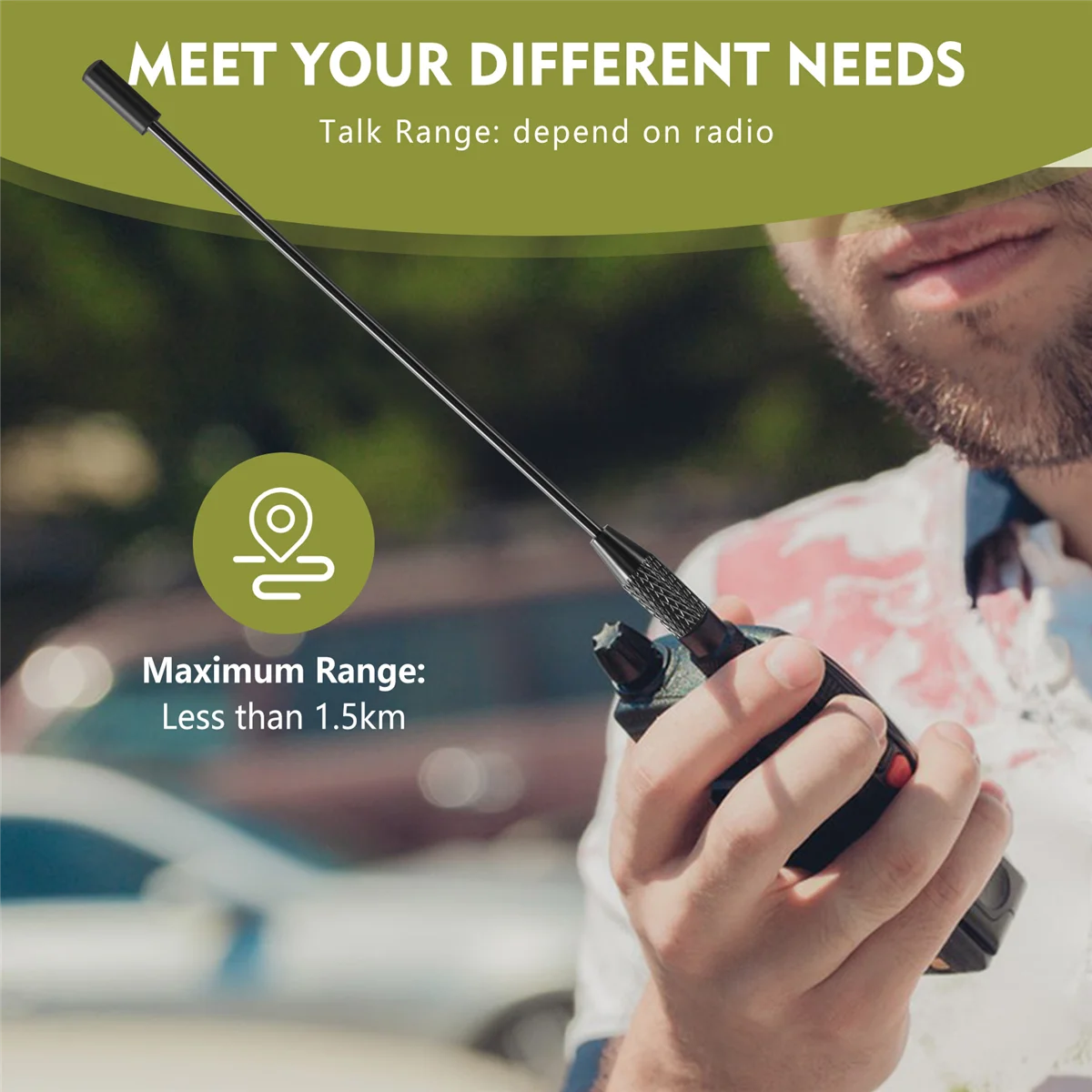ABAN Antenna UHF-F 10-1300MHz Antenna Ground Redical for Car Mobile Radio Strengthen Omnidirectional Antenna