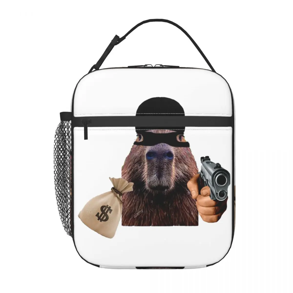 Capybara Robber Insulated Lunch Bag for Work School Animal Pet Resuable Thermal Cooler Bento Box Women Children