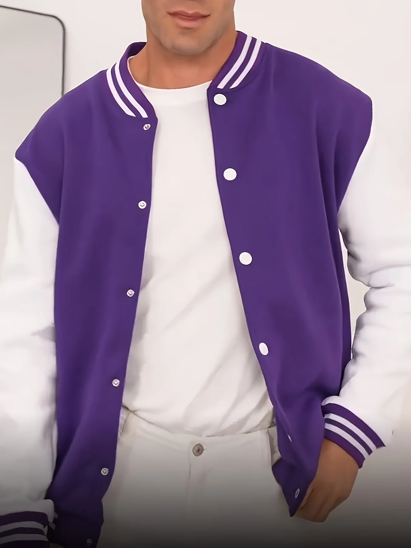 

Мужская куртка в студенческом стиле, повседневная весенне-осенняя модная бейсбольная куртка на пуговицах, универсальное пальто