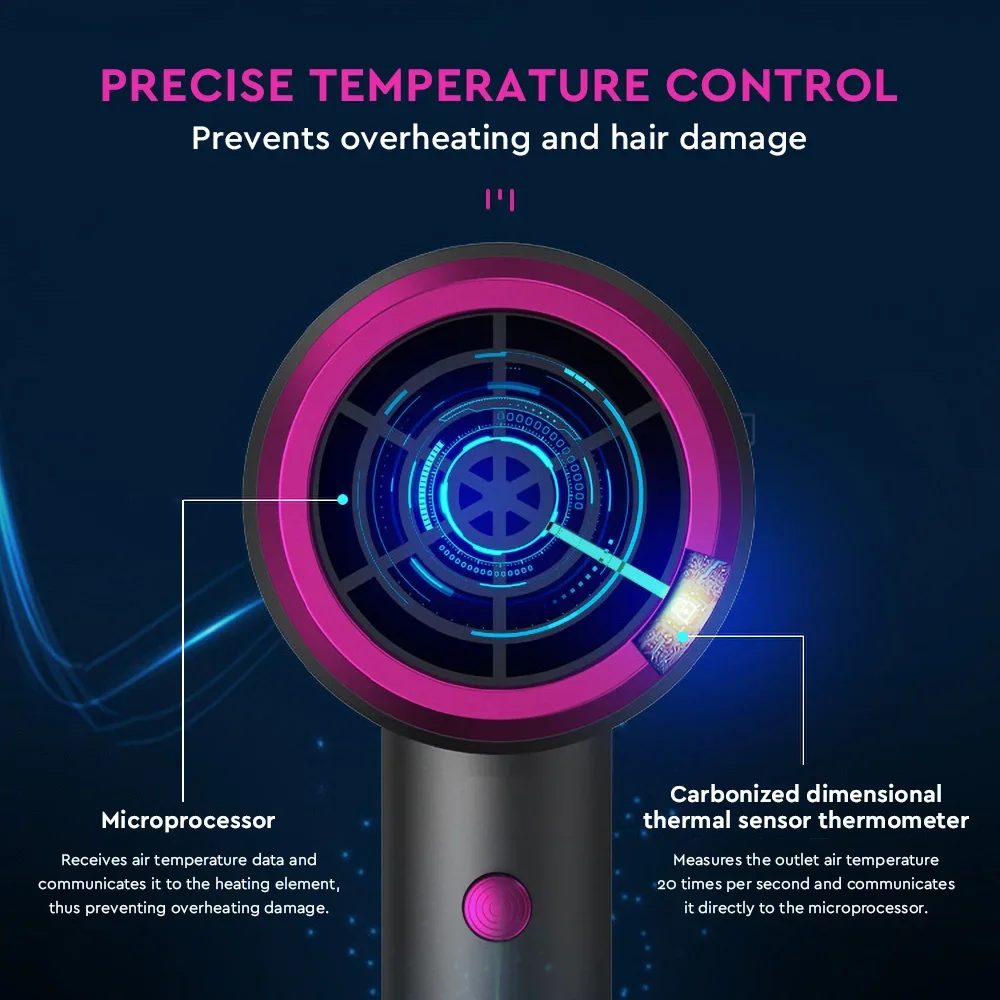 전문 음이온 헤어 드라이어, 냉온 및 냉풍, 초저소음 헤어 드라이어, 홈 헤어 살롱 스타일링 도구