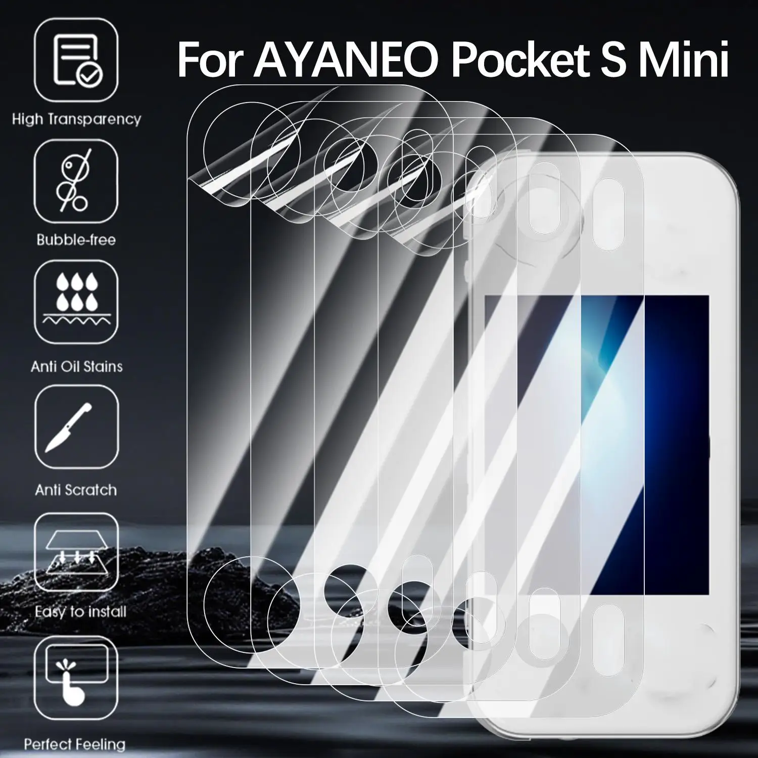 3-1pcs Soft TPU Hydrogel Film for AYANEO Pocket S Mini HD Clear Full Coverage Screen Protector 9h Anti-scratch Protective Films