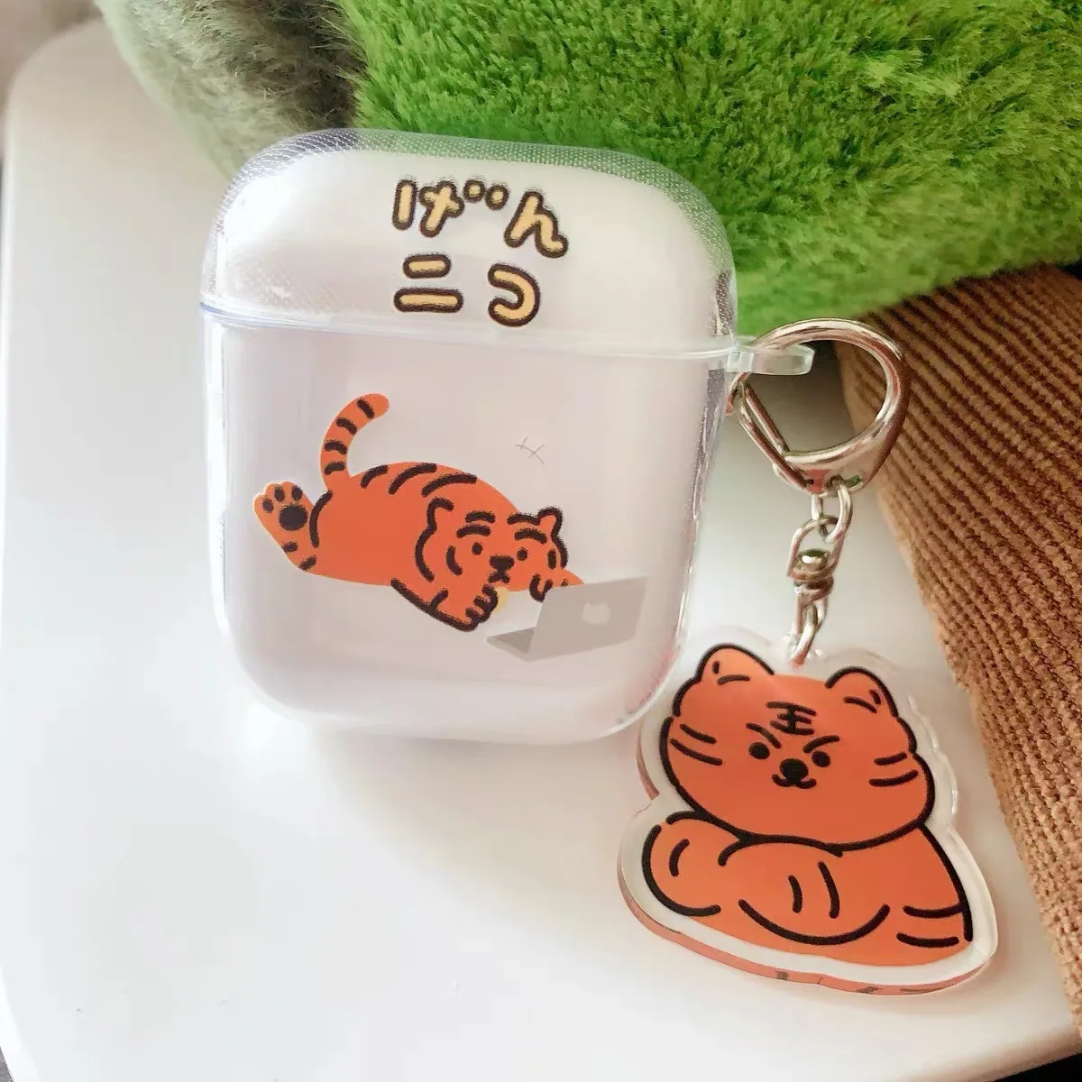 Korean Ins Cute Cartoon Tiger Case for The AirPods1/2 AirPods3 AirPods Pro and AirPods Pro2 TPU Headphone Fall Prevention Covers