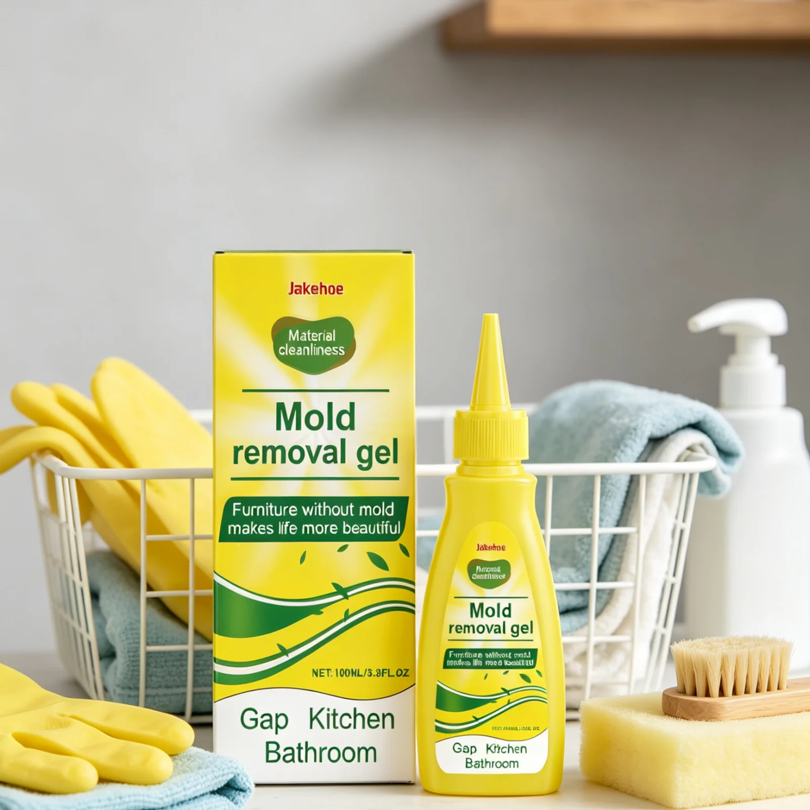 Jakehoe Mold Removal Gel for Kitchen Bathroom Deep Penetrating Cleaning Long Lasting Protection Mildew Stain Remover Gel 100ml