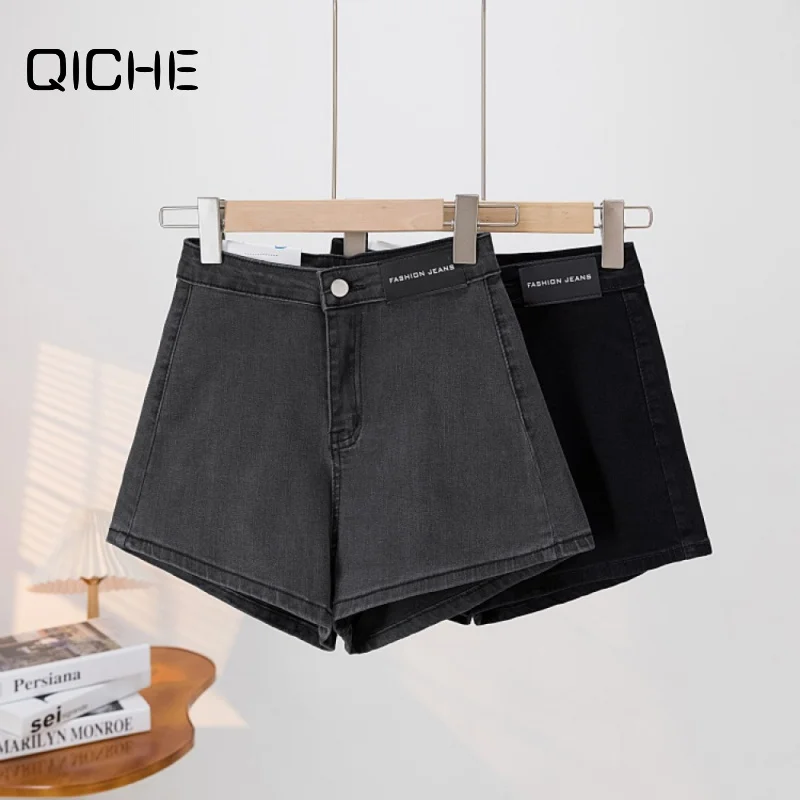QICHE 2026 Summer Women European American Sexy Skinny Denim Hot Pants, Bodycon Slim Long Legs Jean Shorts